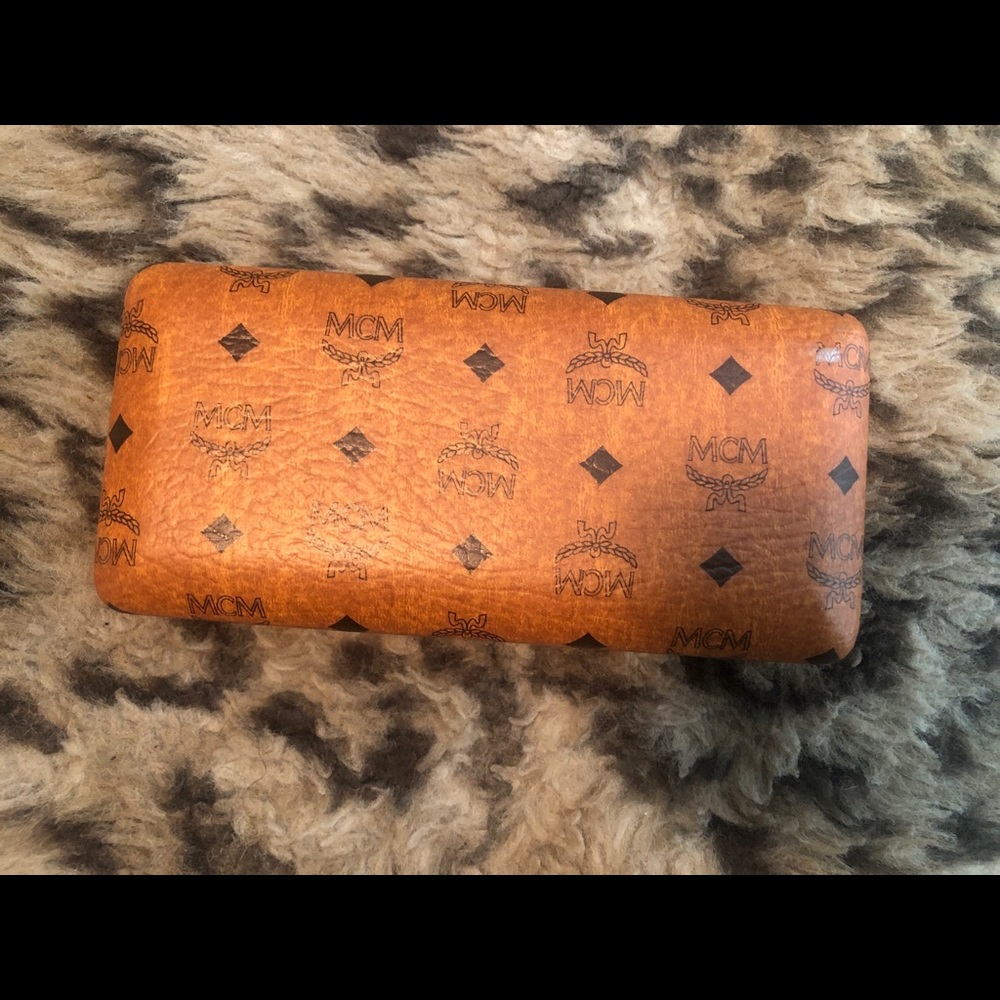 MCM Authentic Sunglasses Case Visetos Cognac.